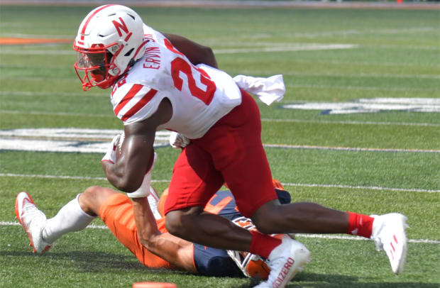 Gabe Ervin and Sydney Brown 2021 Nebraska vs Illinois footballUSATSI_16646075